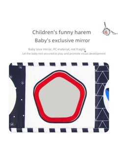 Generic Bed Circumference Haha Mirror Cloth Book Baby Early Education Black Red White Double-sided Cloth Book Baby Stereo Cognitive Cloth Book Toy-Color:Animals + Weather (with Gum)  - Image 4