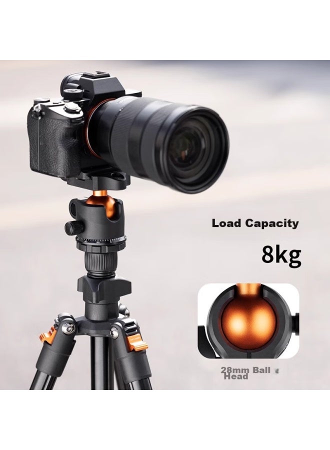 K&F Concept Zhuoer K&f Concept Aluminum Alloy Tripod Head, Dslr Camera Stand, Portable Tripod, Suitable For Canon, Sony, Mirrorless Cameras, Photography, Videography, Mobile Phone And Recording - Image 1