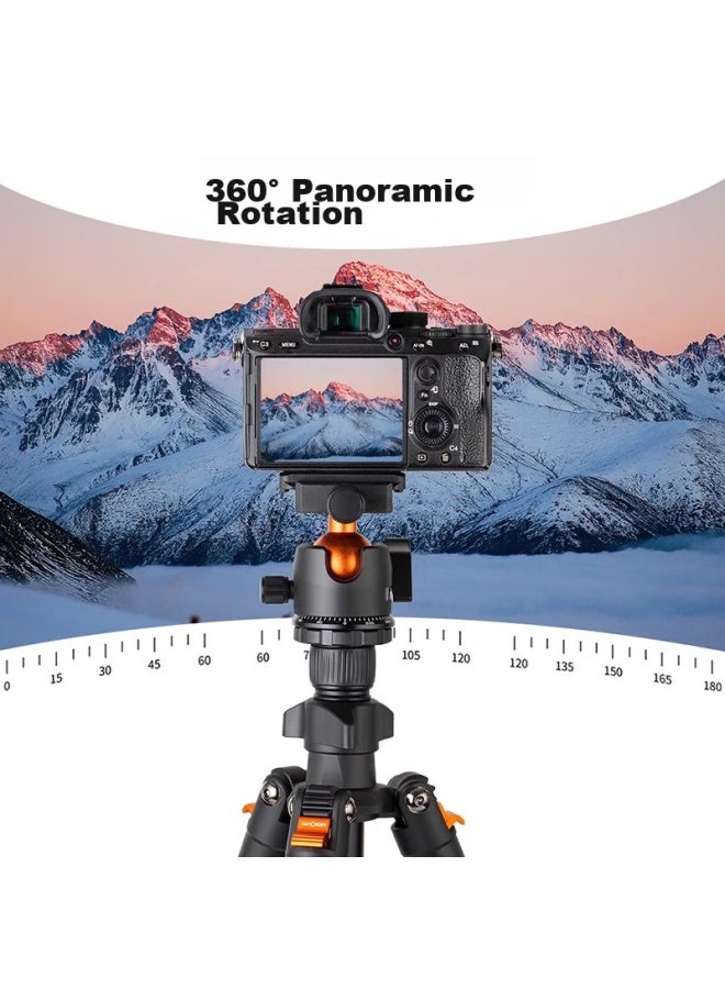 K&F Concept Zhuoer K&f Concept Aluminum Alloy Tripod Head, Dslr Camera Stand, Portable Tripod, Suitable For Canon, Sony, Mirrorless Cameras, Photography, Videography, Mobile Phone And Recording - Image 3