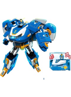 Nessi World Smilechild Super Wings World Aircraft 3in1 Sound and Light Transforming Robot Airplane Playset - Mini Flyer Jett  - Image 1