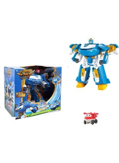 Nessi World Smilechild Super Wings World Aircraft 3in1 Sound and Light Transforming Robot Airplane Playset - Mini Flyer Jett  - Image 3