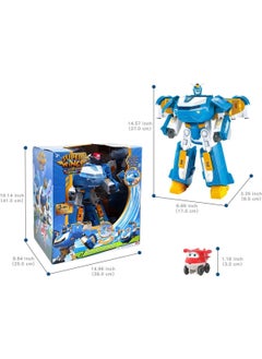 Nessi World Smilechild Super Wings World Aircraft 3in1 Sound and Light Transforming Robot Airplane Playset - Mini Flyer Jett  - Image 4