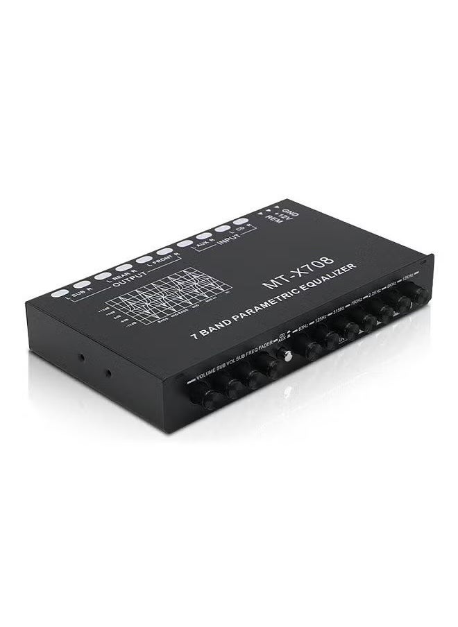 AROAQ - 7 Band Car Audio Equalizer, Adjustable 7 Bands Equalizer Car Amplifier Graphic Equalizer With CD AUX, Multifunctional Car Audio Equalizer Tuning Crossover Amplifier - Image 1