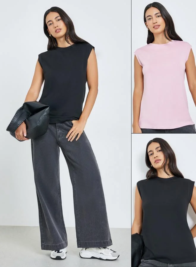 Styli Pack of 2 - Basic Sleeveless T-Shirt