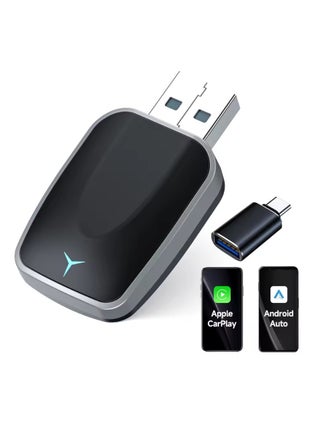 Mini Wireless Carplay Adapter, Convert Wired to Wireless Car Play & Android Auto 2-in-1 Adapter for Apple iPhone & Android Phone, Plug & Play, Auto Connect, No Delay, w/USB C for iOS 10+ Android 11+ - pzsku/ZD75ADF09AE74710337C8Z/45/1747362044/52355bd9-31d0-4341-b405-a2d1a0a890ce