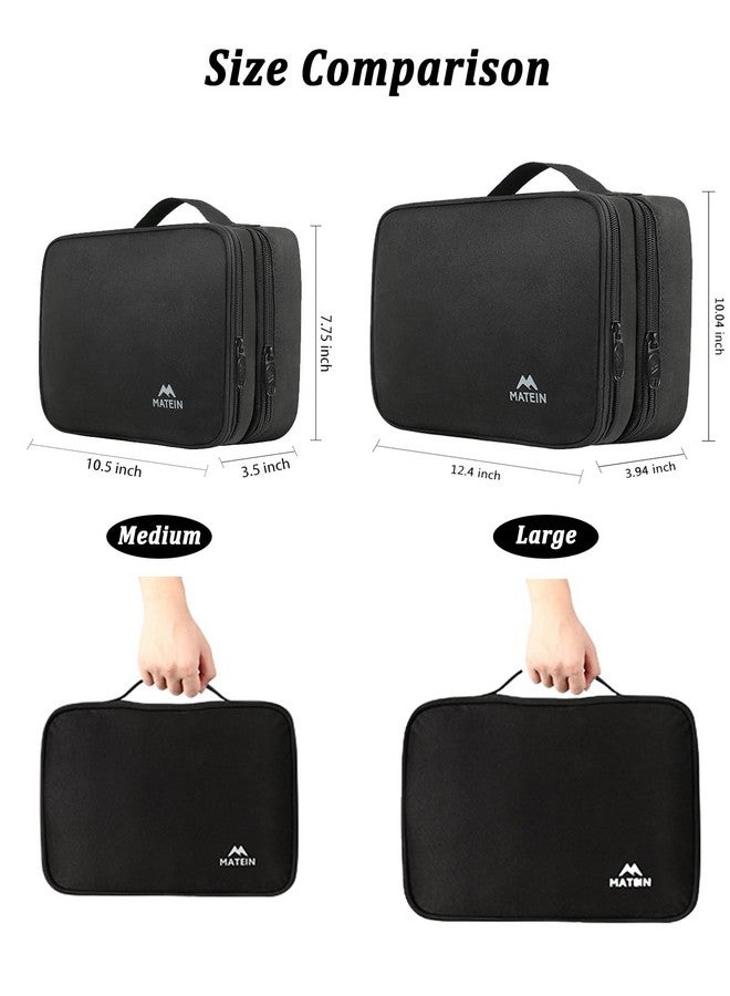 MATEIN Cable Organizer Bag, Large Travel Storage Bag Sturdy Tool Case with Handle for Phone Cord Electronics Accessories, Carrying Case for Tablet (Up to 12.9inch), Powerbank, Hard Drive, Black - Image 2