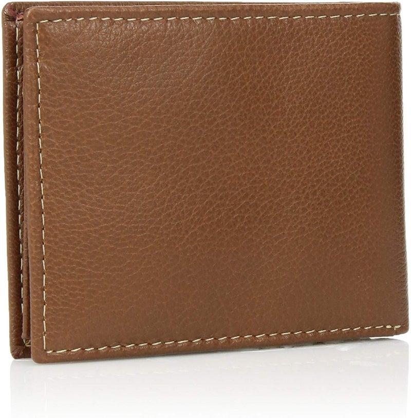 Timberland Men's Leather Wallet With Attached Flip Pocket, Tan, One Size - Image 2