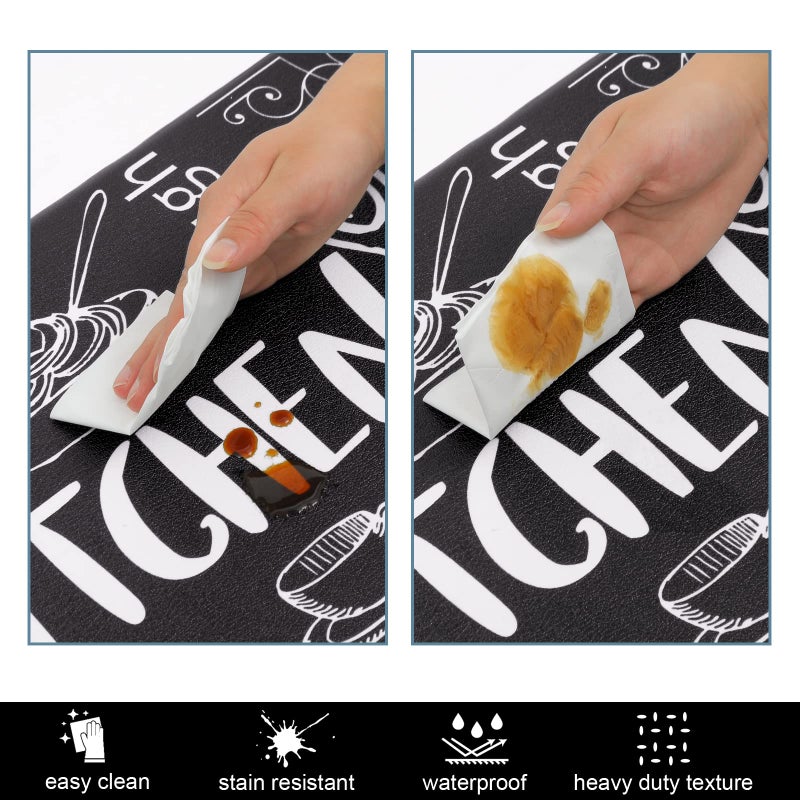 HEBE Kitchen Mats for Floor Set of 2 Thick Anti Fatigue Mat for Cushioned, Waterproof Non-Slip Rugs Comfort Standing Chef Mat for Kitchen Sink, Laundry Room, Farmhouse Home Decor - Image 5