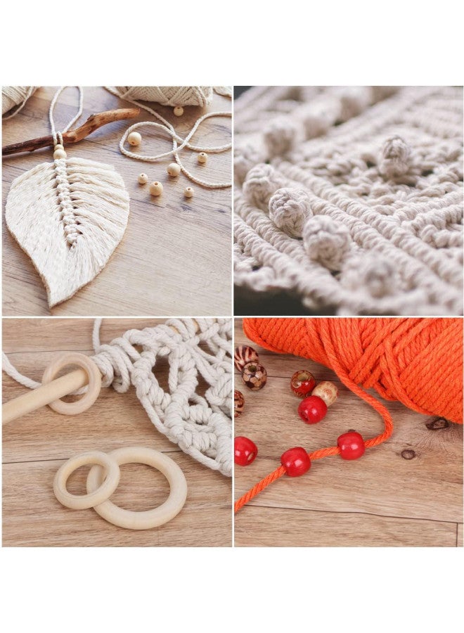 UHAPEER Macrame Kits for Adults Beginners, DIY Macrame Plant Hanger Kit and Macrame Supplies, with 3 mm Macrame Cord Cotton, Macrame Meads, Wooden Rings, Dream Catcher Rings, Craft Kits for Adults - Image 3