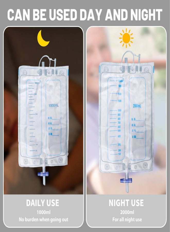 lefeke Wearable Urine Collector with 1000ml*2 & 2000ml*1 Urine Collection Bags 1M Catheter and Dual Capacity Bags, Includes Breathable Cotton Pants Leak Proof Anti Reflux for Men Grey - Image 4