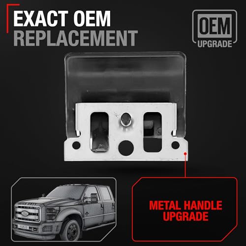 T1A Interior FrontRear Driver Door Handle Upgraded Metal Compatible with 19992015 Ford F250 F350 F450 8824 E150 E250 E350 Econoline 8697 Aerostar Textured Black OEM 6C3Z2522600AAAMT - Image 3