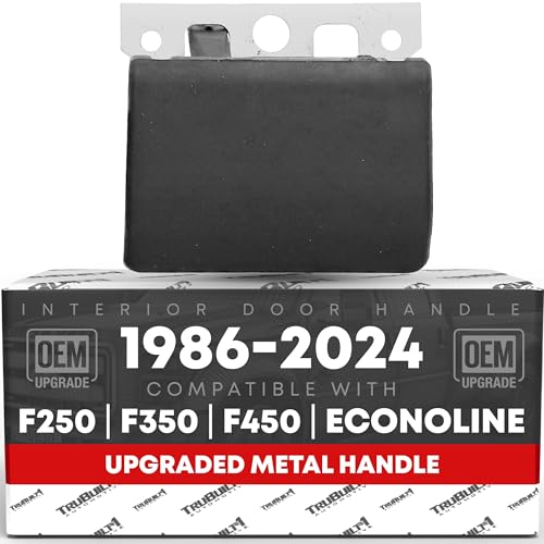 T1A Interior FrontRear Driver Door Handle Upgraded Metal Compatible with 19992015 Ford F250 F350 F450 8824 E150 E250 E350 Econoline 8697 Aerostar Textured Black OEM 6C3Z2522600AAAMT - Image 1