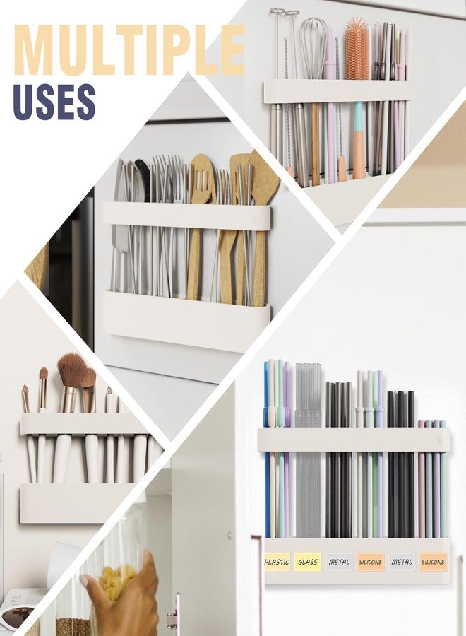 Neepanda حامل قش نيباندا لباب الخزانة، منظم موزع قش سيليكون مطور بتصميم مقسم لعام 2025 مع لاصق قوي وملصقات لتخزين خزانة المطبخ (عبوة واحدة) - Image 4