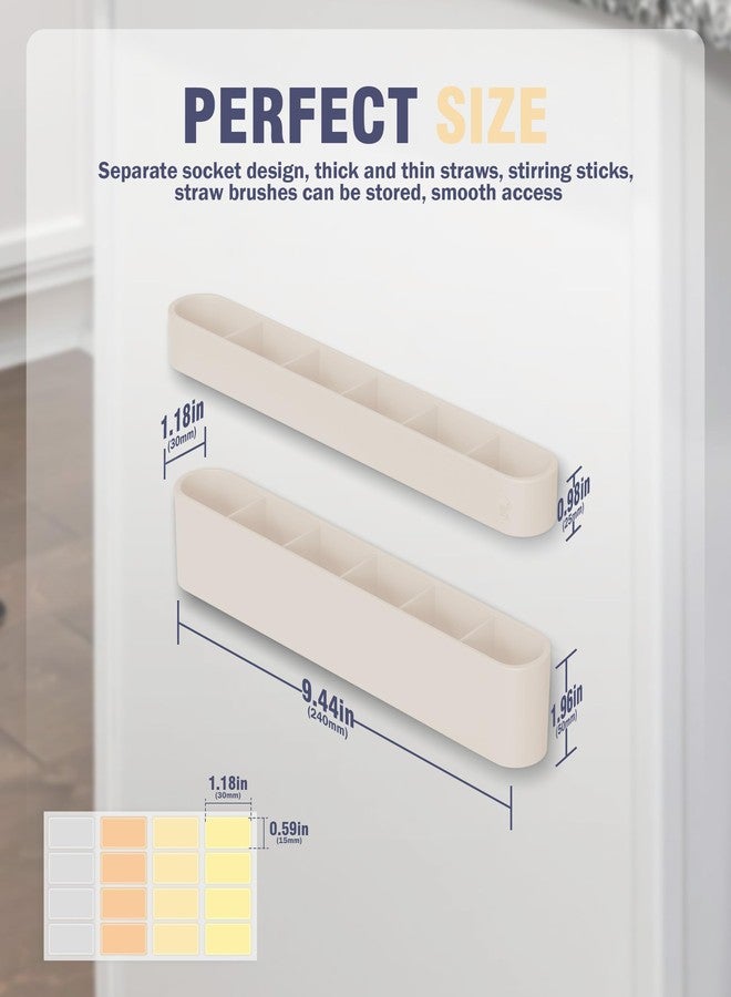 Neepanda حامل قش نيباندا لباب الخزانة، منظم موزع قش سيليكون مطور بتصميم مقسم لعام 2025 مع لاصق قوي وملصقات لتخزين خزانة المطبخ (عبوة واحدة) - Image 2