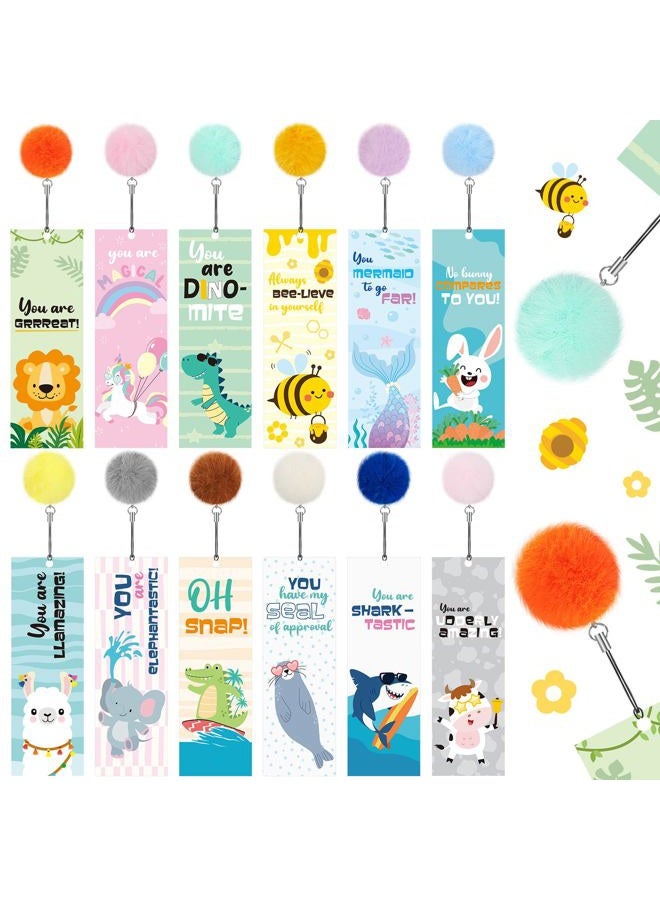 Outus 12 Pcs Kids Bookmarks, Bulk Bookmarks for Girls with Pendant, Christmas Bookmarks Gifts for Girls, Women, Teens, Bookmarks with Rulers, Party Favors Classroom Reading Presents(Funny Animal) - Image 1