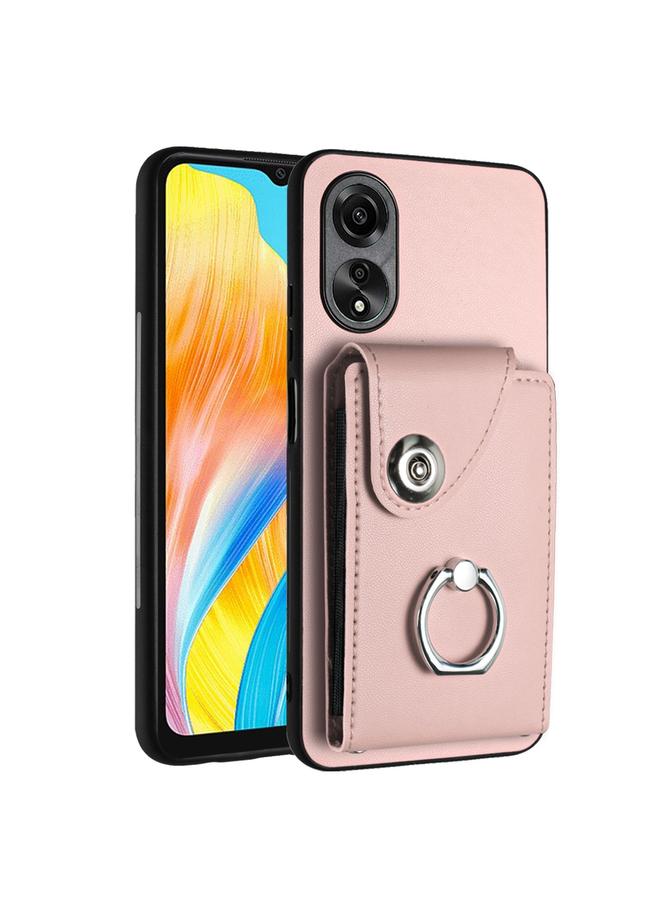 S-TOP Case For OPPO A38 4G / A18 4G Global Organ Card Bag Ring Holder PU Phone Case - Image 1