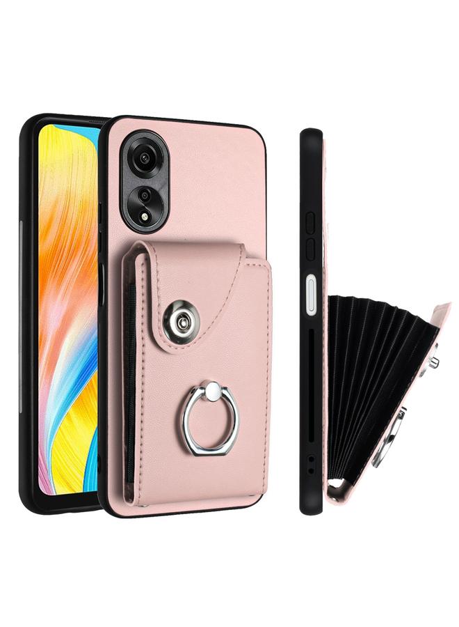 S-TOP Case For OPPO A38 4G / A18 4G Global Organ Card Bag Ring Holder PU Phone Case - Image 2