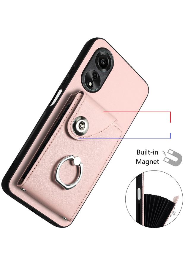 S-TOP Case For OPPO A38 4G / A18 4G Global Organ Card Bag Ring Holder PU Phone Case - Image 4