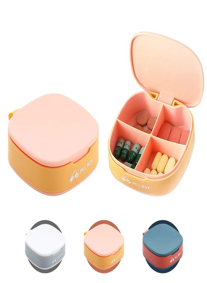 VINI Pill Organizer 4 Times a Day Pill Box Organizer Small Pill Case for Supplement Vitamin Medicine Organizer (Pink, 1PCS) - Image 1