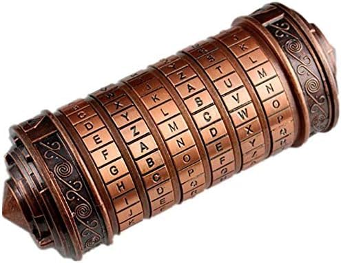 LJOYKID Unique Cryptex Da Vinci Code Mini Cryptex Lock Puzzle Boxes with Hidden Compartments Heavy Real Metal Novelty Birthday Big Enough for NotesPaper MoneyRingsJewelry red Bronze - Image 1