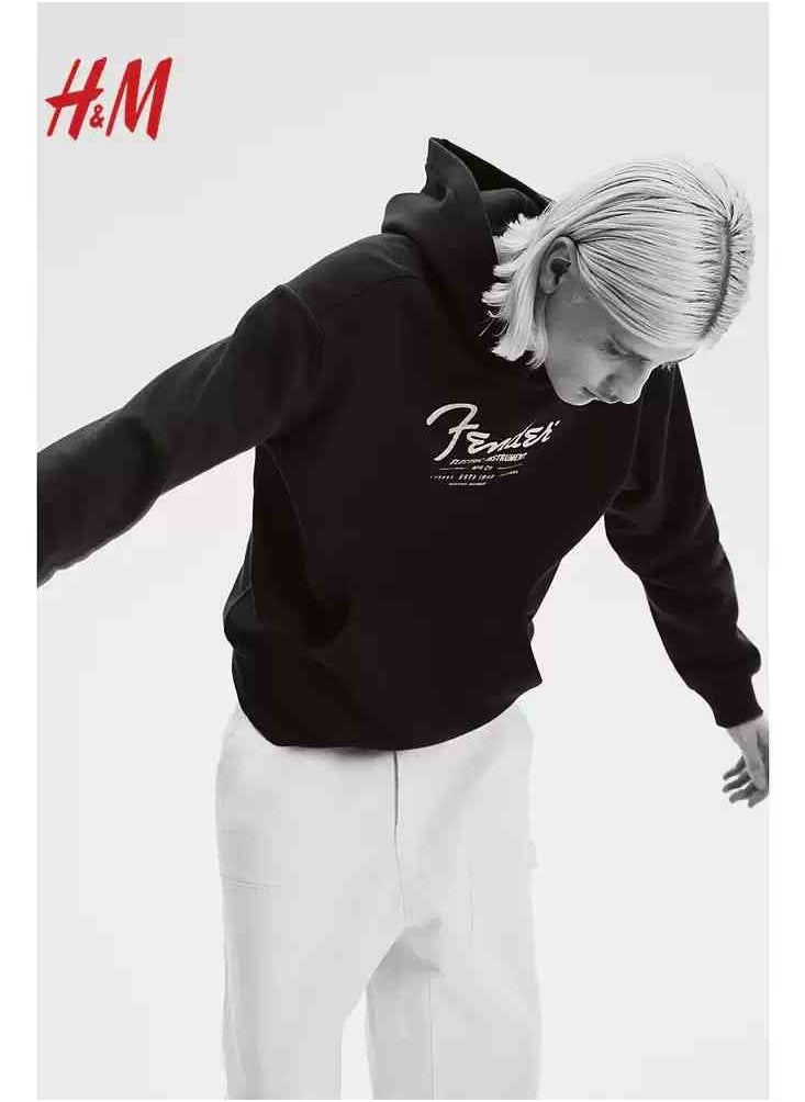 H and M - HM New Casual And Fashionable Loose Printed Hoodie - Image 1