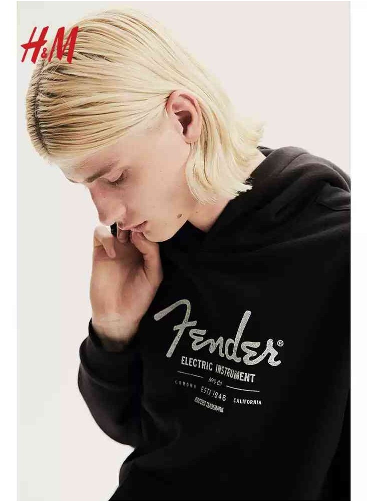 H and M - HM New Casual And Fashionable Loose Printed Hoodie - Image 1