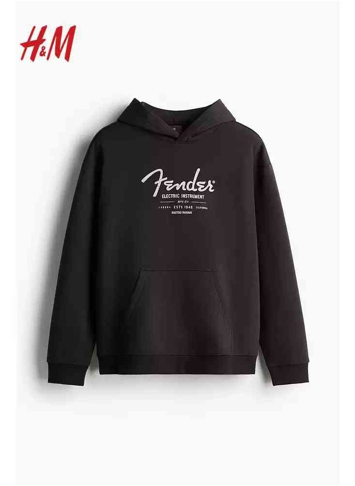 H and M - HM New Casual And Fashionable Loose Printed Hoodie - Image 1