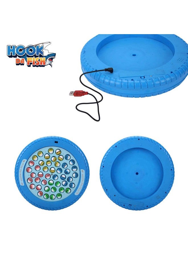 سكودل لعبة صيد السمك القابلة لإعادة الشحن من SKOODLE Quest Hook Da Fish | ٤٥ سمكة و٤ صنارات صيد | لعبة صيد السمك الدوارة الموسيقية | ٥ سنوات فما فوق | أزرق - Image 2