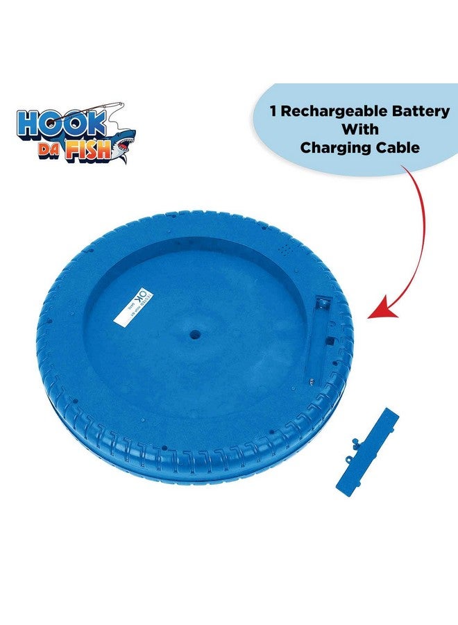 سكودل لعبة صيد السمك القابلة لإعادة الشحن من SKOODLE Quest Hook Da Fish | ٤٥ سمكة و٤ صنارات صيد | لعبة صيد السمك الدوارة الموسيقية | ٥ سنوات فما فوق | أزرق - Image 4
