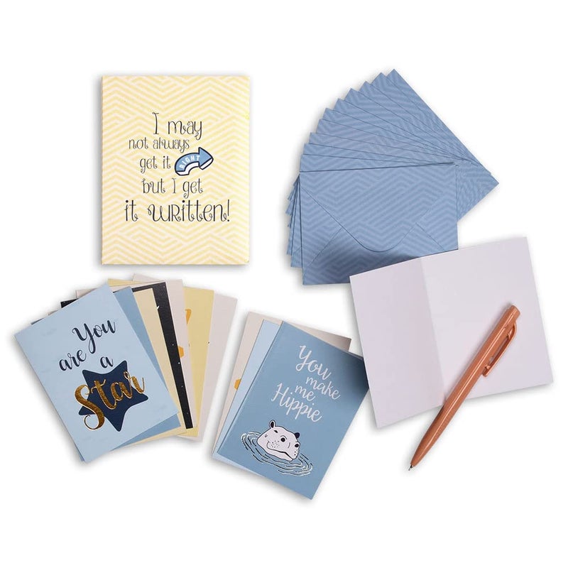 DOODLE You've Got Mail Set of 12 Thank you Notecards with Envelopes (3.75 Inch X 5 Inch) Greeting Card - Image 1