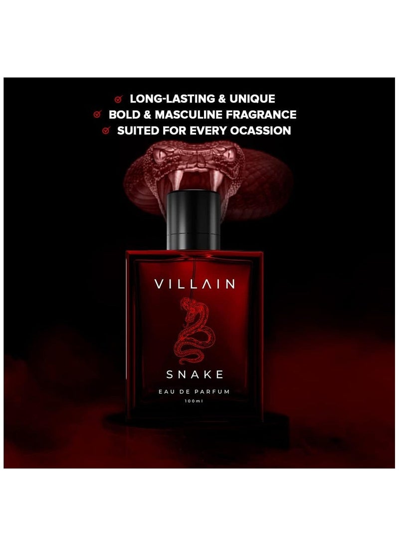VILLAIN - Snake EDP, Long Lasting Perfume for Men, 100ml - Image 1