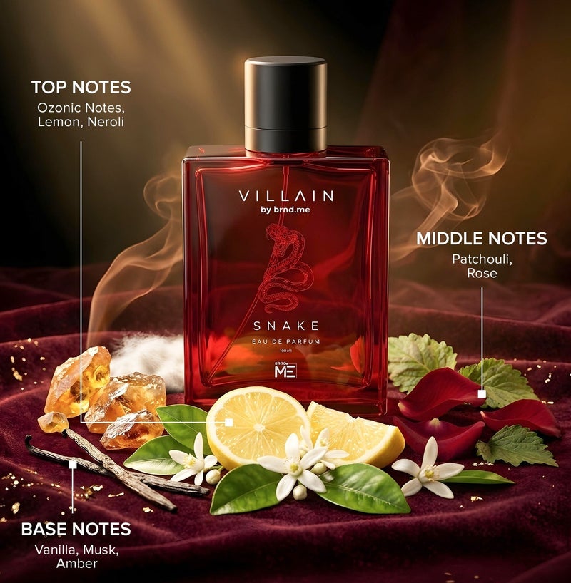 VILLAIN Snake EDP, Long Lasting Perfume for Men, 100ml - Image 5
