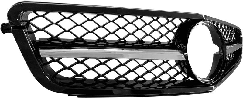 Collect Light AMG Style Front Bumper Grille for Mercedes Benz W204 C Class (2007-2014) - Chrome-Black - Image 2