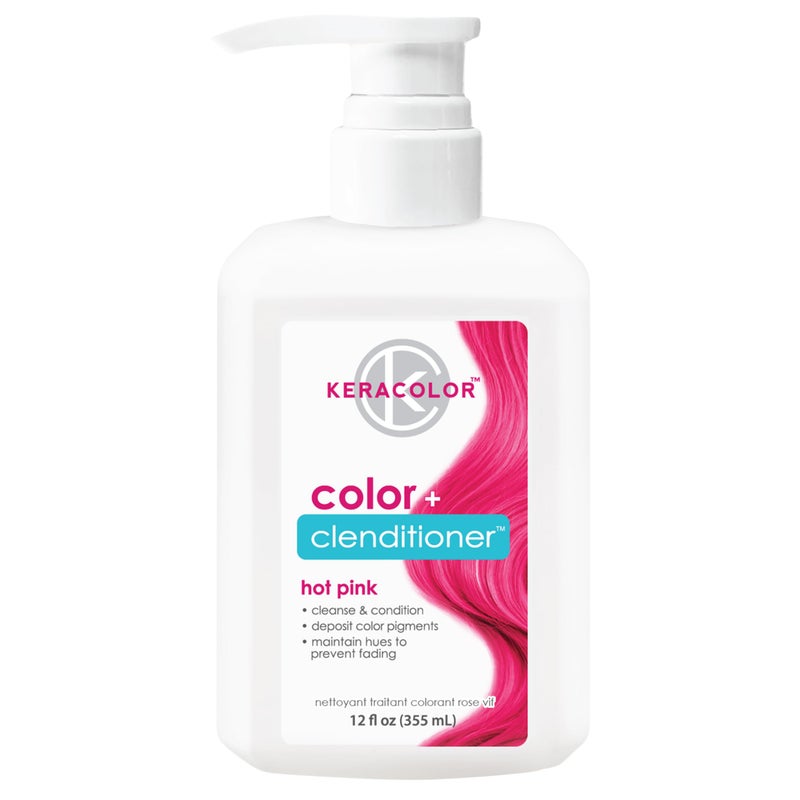 KERACOLOR Keracolor Clenditioner HOT PINK Hair Dye  Semi Permanent Hair Color Depositing Conditioner Crueltyfree 12 Fl Oz