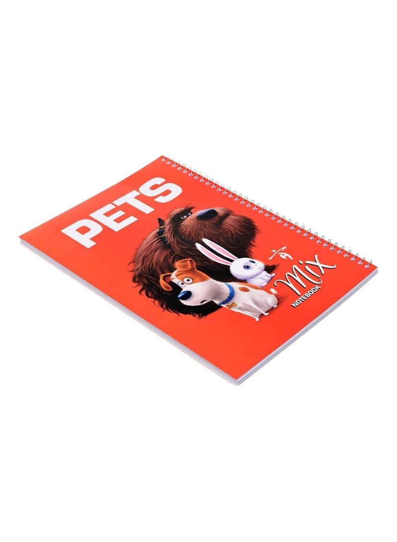 دفتر رياضيات حلزوني عالي الجودة A4-mix (نصف مربع) 21*29.7 سم 80 ورقة - متعدد الألوان - Image 2