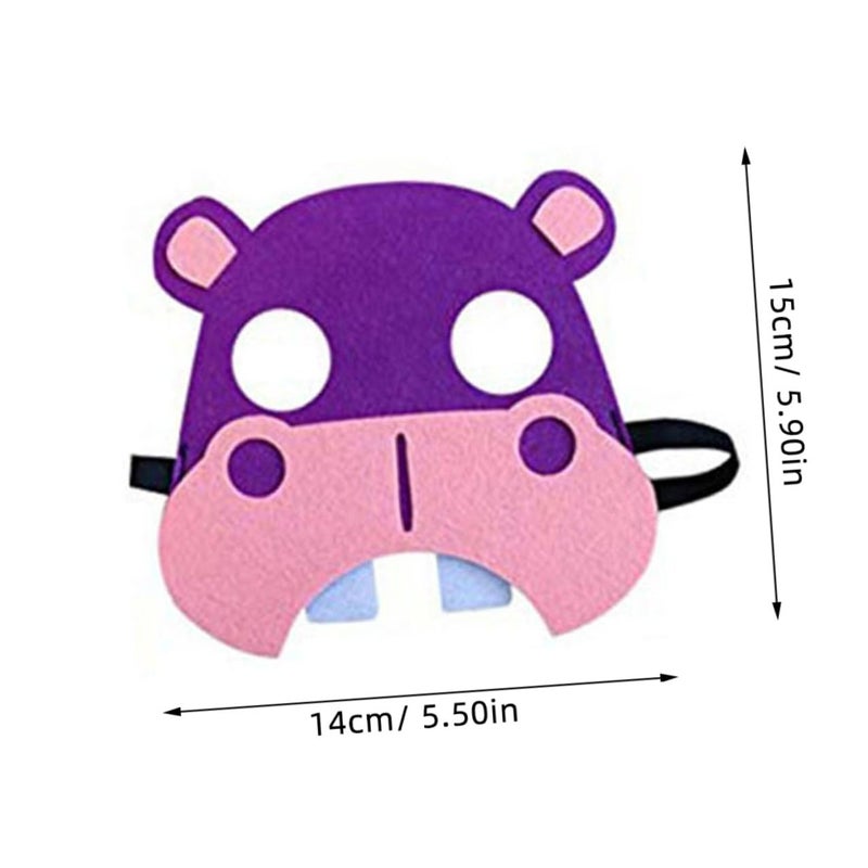5 Pcs Animal Felt Masks Set Elephant Tiger Hippo Giraffe Zebra For Party Dress Up Costume Play - Image 3