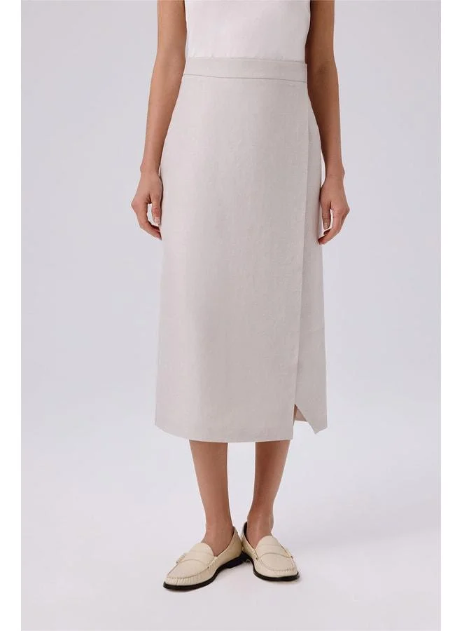 Mısırlı 1951 Stone Chevron Asymmetric Slit Midi Skirt.