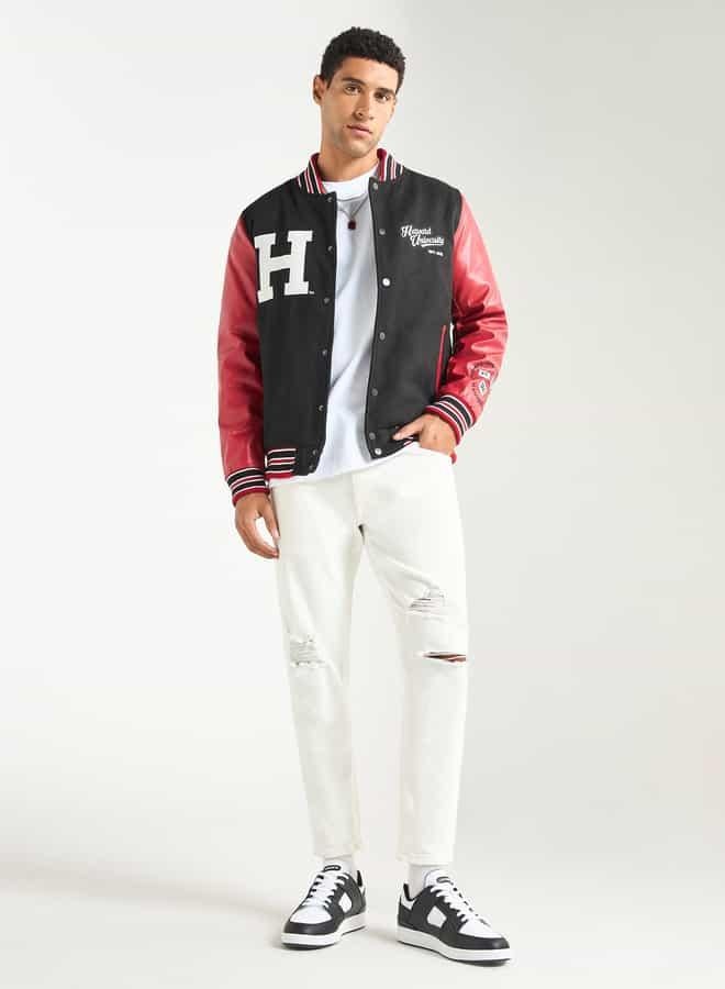 سبلاش فيڤ جاكيت بأزرار وتفاصيل زخارف هارفارد - Image 2