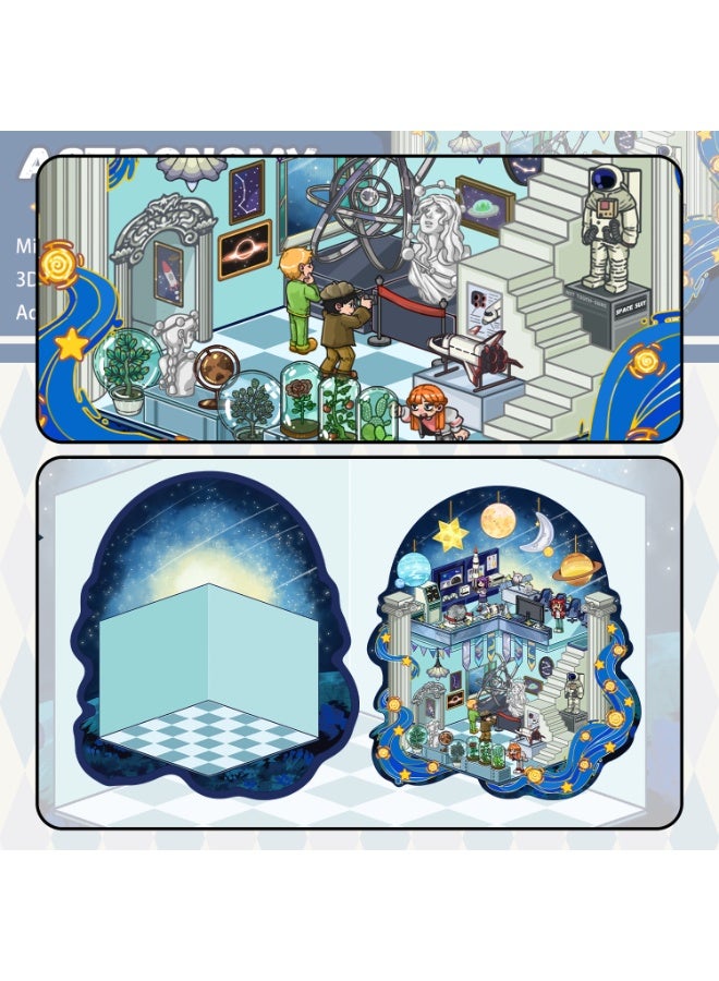 NIBEMINENT 3 Pcs Cartoon Astronomy Museum Deco Kit Waterproof Stickers, High Definition Printing Bright Colors, Suitable for Laptop Skateboard Luggage Water Bottle Guitar DIY - Image 3