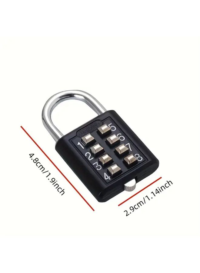 Heavy Duty Black Combination Lock 3 Digit Secure Padlock for Suitcases Luggage Travel No Keys Required - Image 2