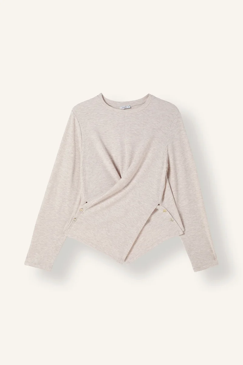 ديفاكتو Regular Fit Ribana Long Sleeve T-Shirt