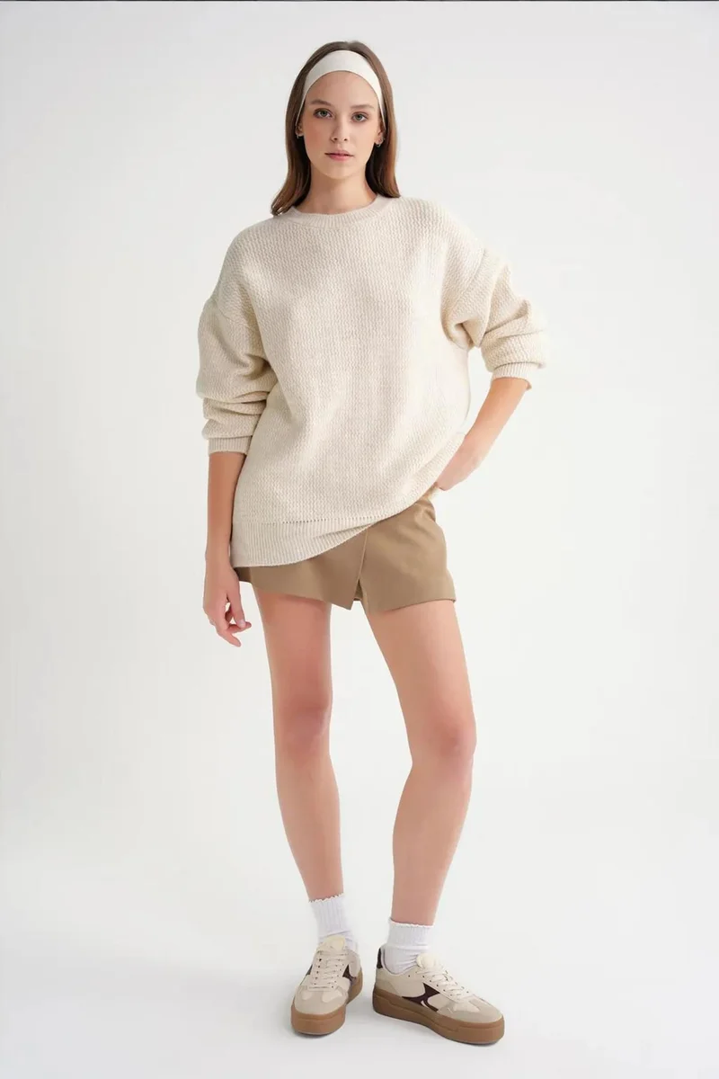 Mixray Mixray Long Sleeve Ribbed Knit Sweater