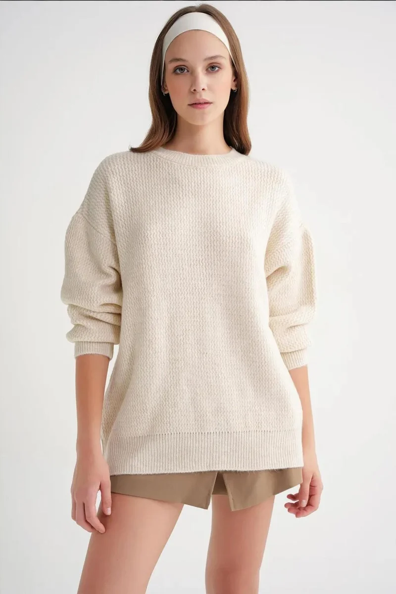 Mixray Mixray Long Sleeve Ribbed Knit Sweater