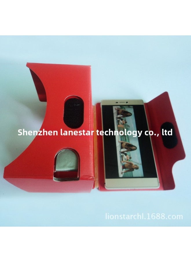 Generic Promotional Vr Glasses 6 Inch Cardboard VR3D Glasses Second Generation Google Glasses Manufacturers Wholesale-Color:Yellow  - Image 4