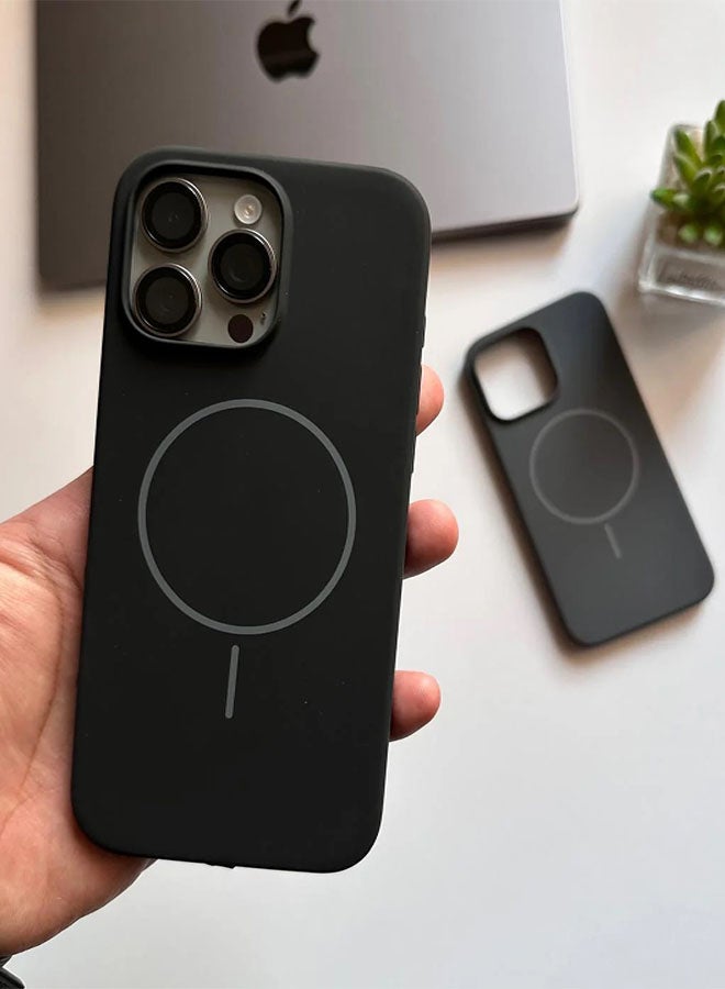 Silicone Case Compatible with Iphone 12 | 12 Pro, Slim Design, Magnetic, with Microfiber Lining, Soft Silicone Grip and Scratch Resistant Compatible with Iphone 12 | 12 Pro - Black - Image 1