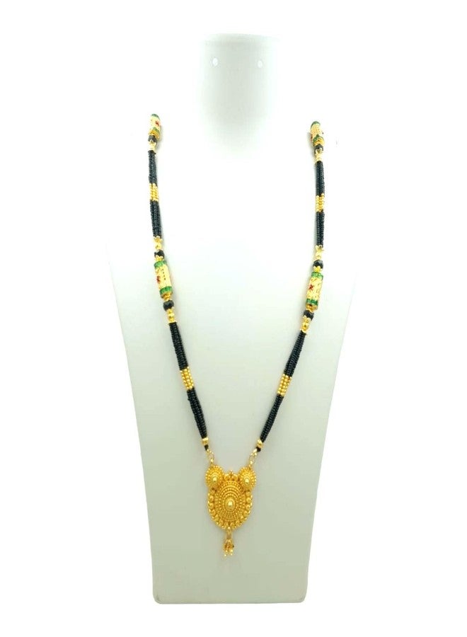 Swaroop Designer Mangalsutra For Women Stylish New Gold Plated Mangalsutra Long Size Heavy Design Long Black Bead Chain 38 - Image 2