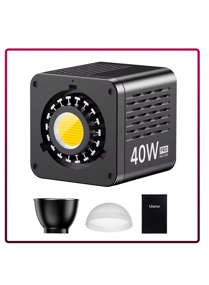 Loquat L023 40W Pro Portable LED Video Light Bi-Color COB Photographic Studio Light 2500K-6500K 3400mAh for Video Livestreaming - Image 1