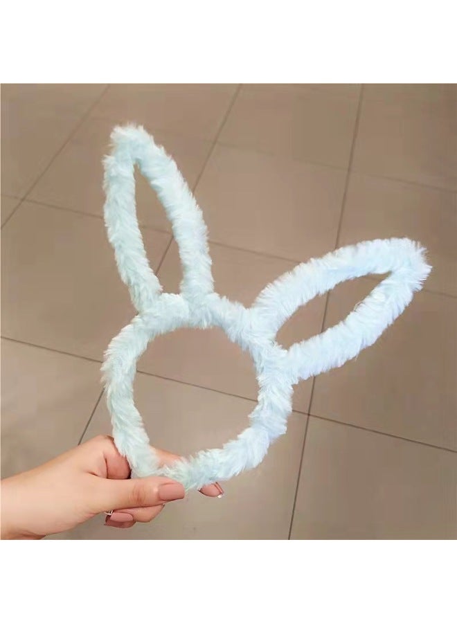 Cute Luminous Plush Rabbit Ear Hairband 14 Light Girl Flash Headband Push Sweep Code Small Gift Party Activity - Image 1