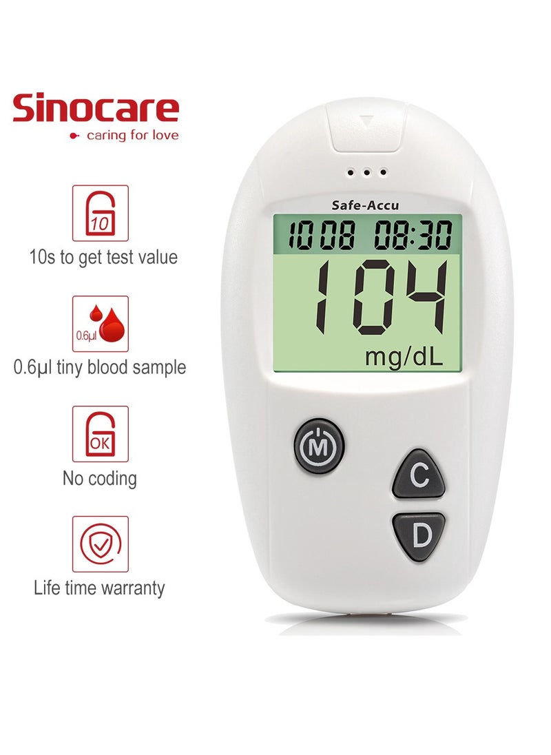 SINOCARE - Safe ACCU Blood Glucose Monitoring System With 50 Test Strips And 50 Test Lancets - Image 1