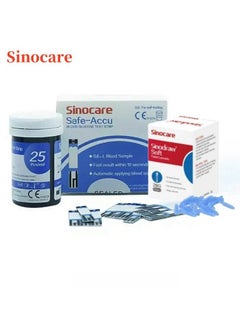 SINOCARE Safe ACCU Blood Glucose Monitoring System With 50 Test Strips And 50 Test Lancets  - Image 4